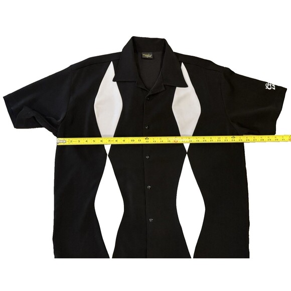 Steady Classics Men's Bowling Shirt Retro White Diamond Print Casual Lounge XL - Picture 4 of 7